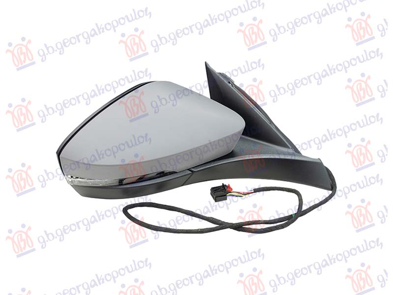 DOOR MIRROR ELECTRICAL HEATED PRIMED (W/SIDE LAMP) (6PIN) (CONVEX GLASS)