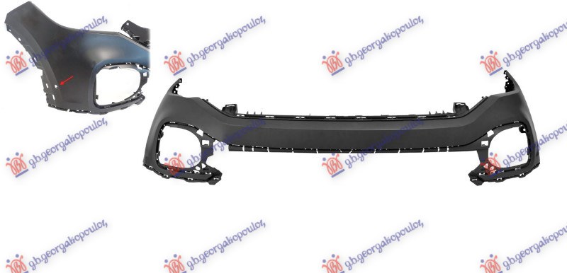 FRONT BUMPER PRIMED (W/2 PDC) (A QUALITY)