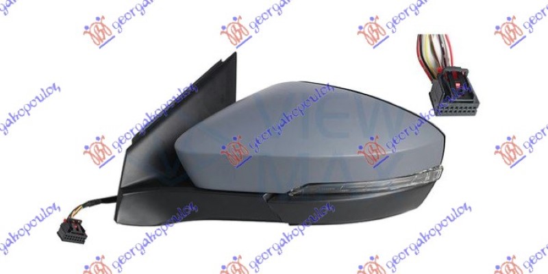 DOOR MIRROR ELECTRICAL HEATED PRIMED (W/LAMP & BLIS) (8PIN) (ASPHERICAL GLASS)