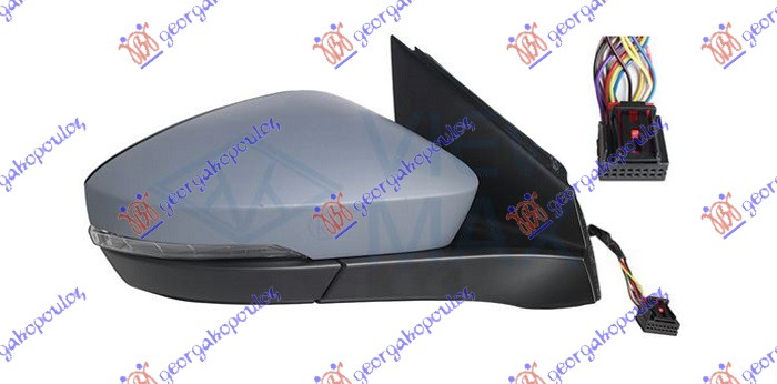 DOOR MIRROR ELECTRICAL HEATED FOLDABLE PRIMED (W/MEMORY) (W/SIDE LAMP) (14 PIN) (A QUALITY) (CONVEX GLASS)